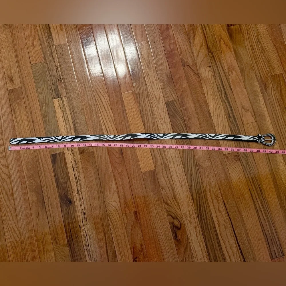 Zebra Print Belt with Silver Buckle